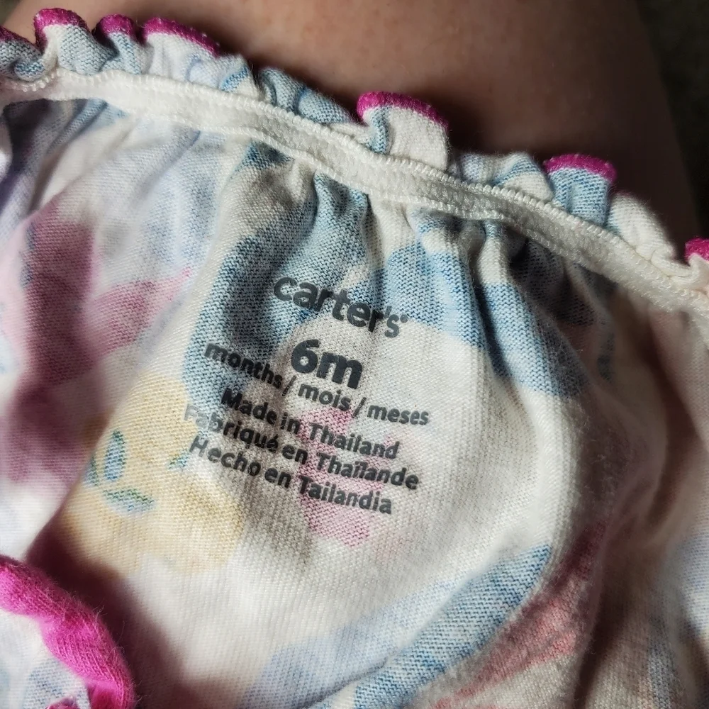 Carter's Colorful Matching Summer Outfit Baby Girl Size 6m 100% Cotton 2Pc NWOT